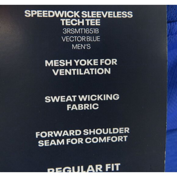 Reebok Men's Speedwick Sleeveless Tee Blue Medium NWT - Picture 4 of 5